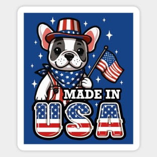 Made USA Frenchie French Bulldog Patriotic 4th July Magnet